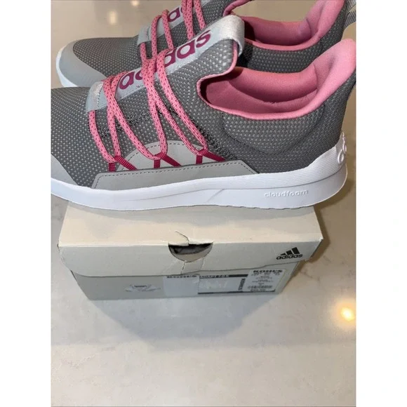 Adidas LITE RACER ADAPT 7.0 K Running Slip On Youth 6 Shoes IH7849 Gray Pink - Picture 4 of 6